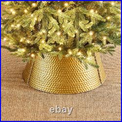 Gold Hammered Metal Tree Collar Tree Base Cover Decorative Christmas Tree Ring f