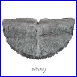 Gray Faux Fur Christmas Tree Skirt 60