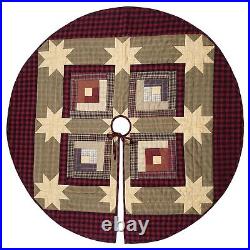 HOME HEART Brands Country Cabin Quilted patchwork thick double Layer tree skirt