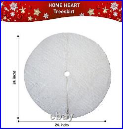 HOME HEART Brands micro velvet poly fiber Quilted thick double Layer tree skirt