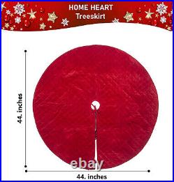 HOME HEART Brands micro velvet red Quilted thick double Layer tree skirt