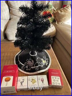 Hallmark Nightmare Before Christmas mini Ornaments, Tree, Skirt & Tree Topper