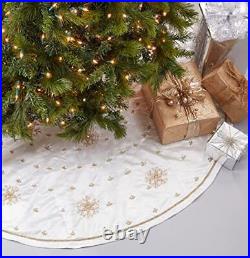 Handmade Beaded Snowflake Christmas Tree Skirt