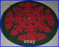 Hawaiian Quilt 100% Hand Quilted/Hand Appliqued Christmas Tree Skirt 60