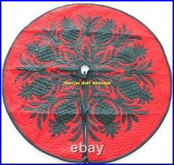 Hawaiian quilt CHRISTMAS TREE SKIRT 100% hand quilted/appliquéd PINEAPPLE 42