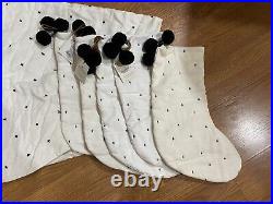 Hearth and Hand Cream Star Tree Skirt snd Stockings