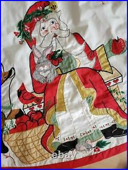 House of Hatten D Calla Santa Tree Skirt 60 Christmas Appliqués Cardinals
