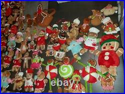 Huge Lot Christmas Gingerbread Ornaments Tree Skirt Stockings Preowned