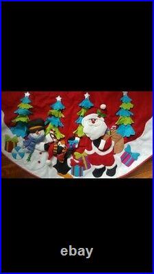 JC Penney Home Bucilla Style Colorful Whimsical 3D Felt Christmas Tree Skirt