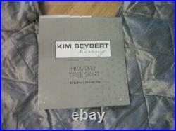 Kim Seybert Beaded Christmas Tree Skirt Silver 62 Nwt