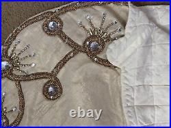 Kim Seybert Fireworks Gold beaded And Embroidered Tree skirt- Retail $581 60