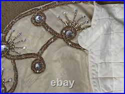 Kim Seybert Holiday Gold beaded And Embroidered Tree skirt