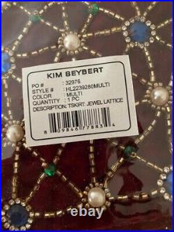 Kim Seybert Jewel Lattice Christmas Tree Skirt ($995) withtax