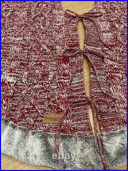 Koolaburra by UGG Carla Cable Knit Tree Skirt Red White W / 2 Stockings 3pc set