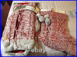 Koolaburra by UGG Carla Cable Knit Tree Skirt Red White with 2 Stockings NWT