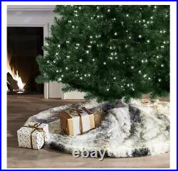 Koolaburra by UGG Mina Faux Fur Christmas Tree Skirt Gray / White Beautiful