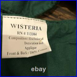 LARGE Wisteria Forest Green Tree Skirt Gold & Satin Appliqué 56 Diameter