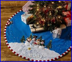 LET IT SNOW Felt Christmas Tree Skirt Kit Engelbreit Bucilla Factory Direct OOP