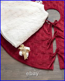Lancaster Wedding Ring Quilted Tree Skirt, 60 Inches, Cardinal Red