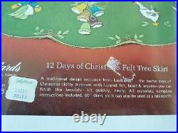 Lee Wards 12 Days Christmas Jeweled Tree Skirt Kit White Sealed 60 MCM Rarest