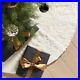 Luxurious Ivory Shorn Sheepskin Christmas Holiday Tree Skirt Real Genuine CB2