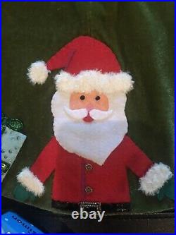 Michael Simon Miniature Christmas Velvet Beaded Tree Skirt Super Rare