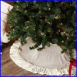 Morning Meadow Gray Velvet Ruffled Christmas Tree Skirt, 48 Gray Tree Skirt