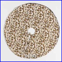 NEW ANTHROPOLOGIE Leopard Tree Skirt Boho Shimmery Gold Animal Print