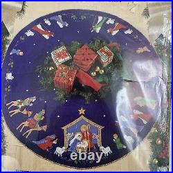 NEW Bucilla 82720 Christmas Tree Skirt Felt Applique Kit Nativity Blue Sz 43