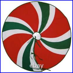 NEW Deluxe Peppermint Candy Swirl Fleece Christmas Tree Skirt NWT Green & Red