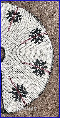 NEW HEARTH & HOME MAGNOLIA CHRISTMAS reversible Sweater Knit TREE SKIRT 52