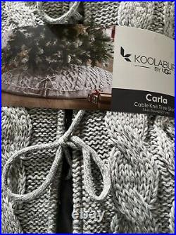 NEW Koolaburra By Ugg Carla Cable Knit Tree Skirt 54 & 3 Stocking Bundle Gray