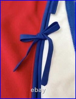 NEW Patriot Peppermint Candy Swirl Christmas Tree Skirt Red White & Blue Fleece