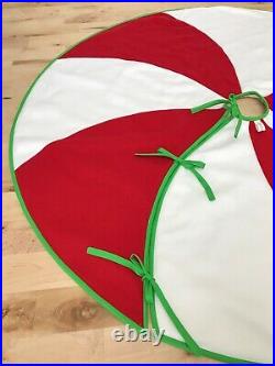 NEW Peppermint Swirl Christmas Tree Skirt NWT Red & White Candy Cane Fleece