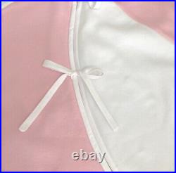 NEW Pink & White Peppermint Candy Swirl Fleece Christmas Tree Skirt NWT Handmade