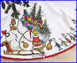 NEW RARE Williams Sonoma The Grinch Christmas Tree Skirt 56 1/2 Diameter