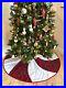 NEW Red Tartan Plaid REVERSIBLE Peppermint Swirl Fleece Christmas Tree Skirt NWT