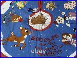 NWT Vintage 1999 Rare Christmas Tree Skirt Rudolph Land of Misfit Toys 52 Inches
