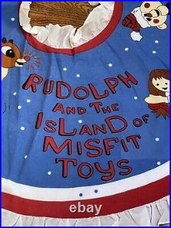 NWT Vintage 1999 Rare Christmas Tree Skirt Rudolph Land of Misfit Toys 52 Inches