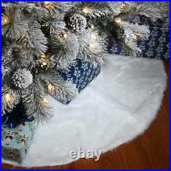 National Tree Company Christmas Tree Skirt 52 in. Split Seam Polyester in White