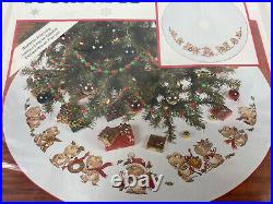 Needle Treasures Tree Skirt Counted Cross Stitch Christmas Teddies