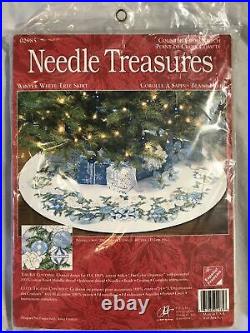 Needle Treasures Winter White Tree Skirt Cross Stitch Kit 02985 Christmas NIP