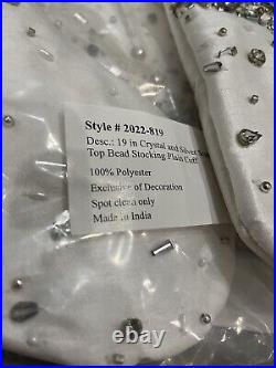 Neiman Marcus 54 White Crystal Scattered Tree Skirt + 6 Stockings $1630