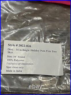 Neiman Marcus Bright Holiday Pom Pom Bead 54 Tree Skirt + 5 Stockings $1250 NEW