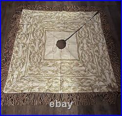 Neiman Marcus Luxury Collectible Christmas Tree Skirt 43 inch Sq Hand Embroidery