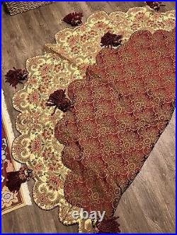 Neiman Marcus Reversible Christmas Tree Skirt, Large 72 Inch hand embroidery