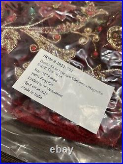Neiman Marcus Spiritual Magnolia Scroll 54 Tree Skirt + 5 Stockings $1475 NEW
