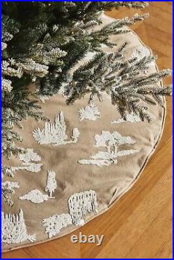 New Anthropologie Embroidered Trim Dorsey Tree Skirt