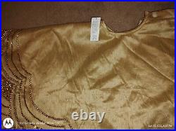New BALSAM HILL 72 INCHES GOLD Elizabeth Beaded Tree Skirt MSRP $179