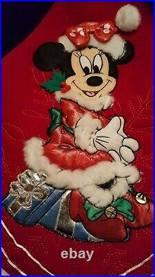 New Disney Parks Mickey and Minnie Mouse VELVET Christmas Tree Skirt